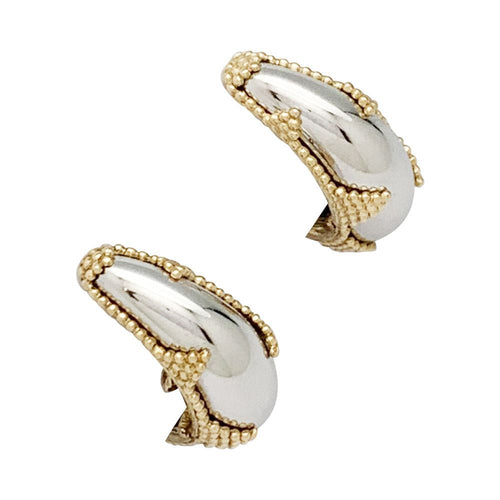 Boucles d'oreilles Clips d'oreilles A.Reza or blanc et jaune. 58 Facettes 30724