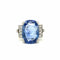 Bague Bague Art Déco Platine Diamant Saphir 58 Facettes