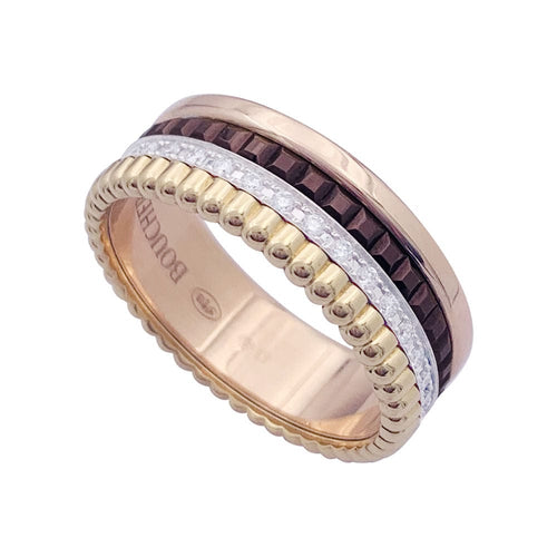 Bague 54 Bague Boucheron, "Quatre Classique Small", 3 ors, PVD et diamants. 58 Facettes 33300