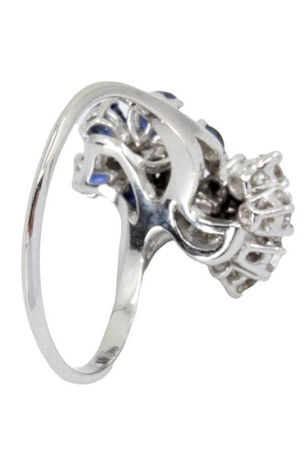 Bague BAGUE TOI ET MOI FLEURS SAPHIRS ET DIAMANTS 58 Facettes 051111
