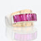 Bague 49 Bague tank en argent et rubis de synthèse calibrés 58 Facettes 19-099B