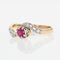 Bague 52 Bague ancienne asymétrique rubis et diamants 58 Facettes 21-086