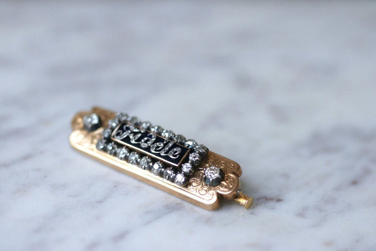 Broche Broche ancienne "Fidèle", Or rose et Diamants 58 Facettes