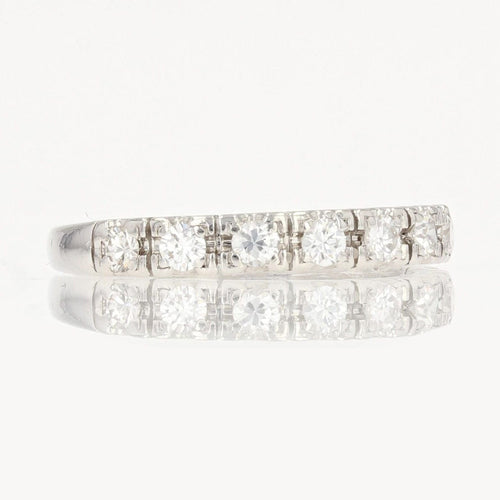 Bague 53 Demi alliance diamants or blanc 58 Facettes 22-160