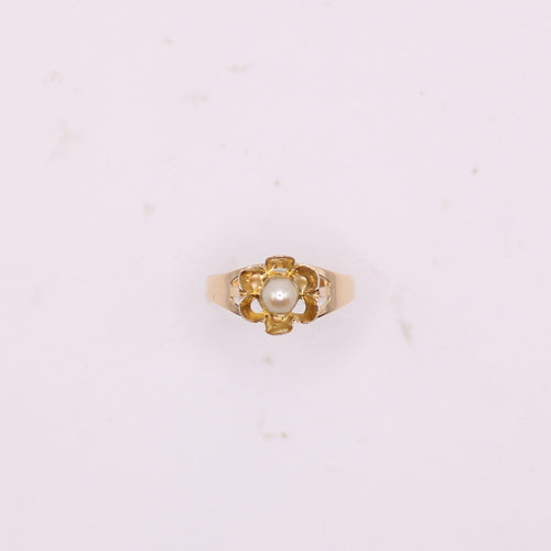 Bague Bague Marguerite, or jaune, perle 58 Facettes