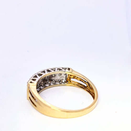Bague Bague or jaune pavage diamants 58 Facettes 5622