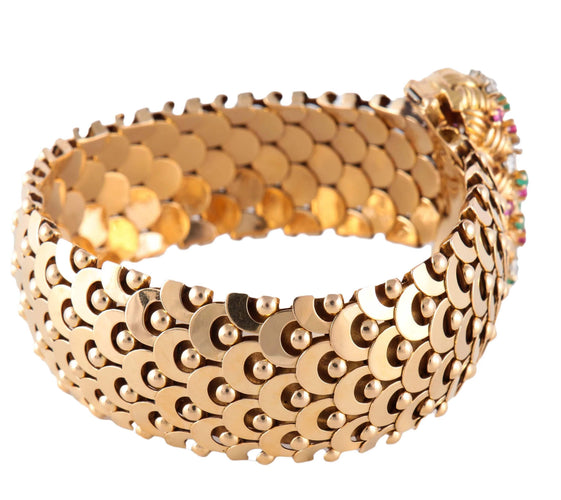 Bracelet BRACELET "ECAILLE" OR & PIERRES 58 Facettes BO/220087