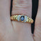 Bague 52 Bague jonc godronné saphir diamants 58 Facettes 18-410C