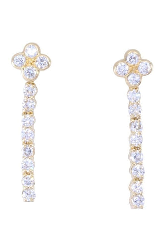 Boucles d'oreilles Boucles d'oreilles pendantes Trèfles Or jaune Diamant 58 Facettes 078241