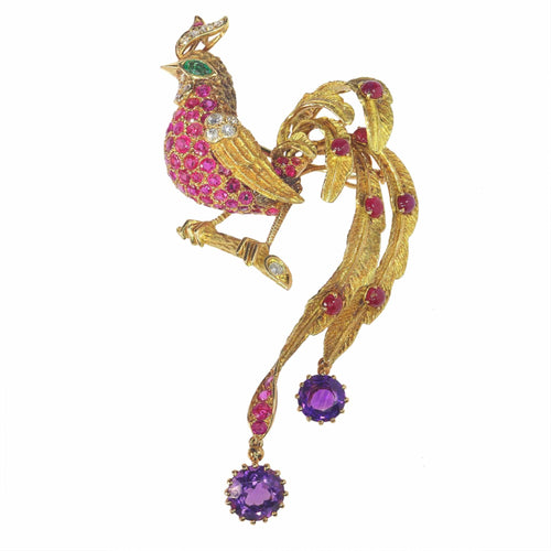Broche Broche oiseau de paradis par Jean-Claude Champagnat 58 Facettes 23129-0123