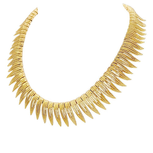 Collier Collier en or jaune à franges de fils torsadés. 58 Facettes 32348