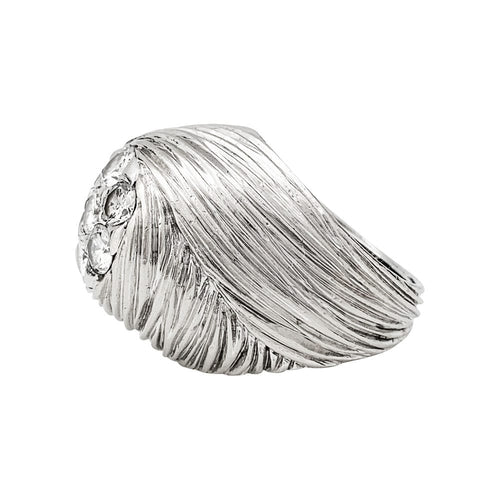 Bague 46 Bague dôme en or, platine et diamants. 58 Facettes 30943