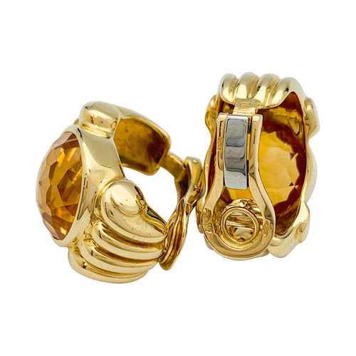 Boucles d'oreilles Boucles d'oreilles Fred, or jaune et citrines. 58 Facettes 31670