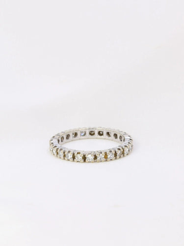 Bague Alliance américaine Or blanc Diamants 58 Facettes J66