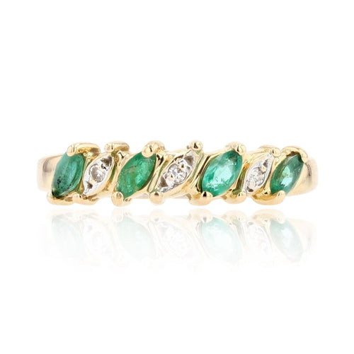 Bague 54 Bague jarretière émeraudes diamants 58 Facettes 21-156A