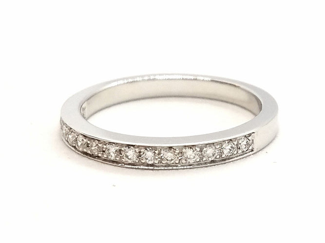 Bague 53 Bague Demie alliance Or blanc Diamant 58 Facettes 578766RV