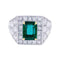 Bague 53 Bague, platine, or jaune, émeraude et diamant. 58 Facettes 32224
