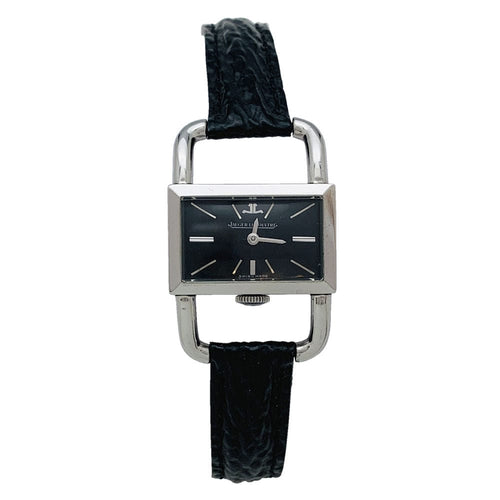 Montre Montre Jaeger Lecoultre & Hermès, modèle "Etrier" en acier, bracelet cuir. 58 Facettes 29124
