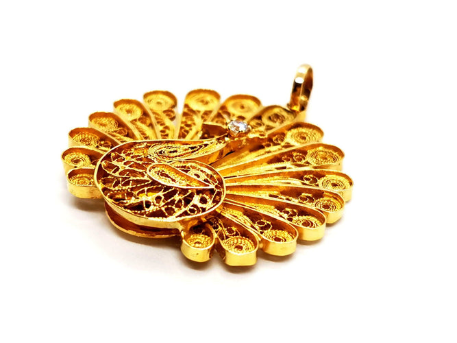 Pendentif Pendentif Paon Or jaune Diamant 58 Facettes 1141236CD
