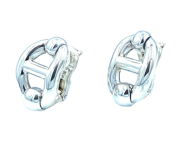 Boucles d'oreilles Hermès. Collection Chaîne d’ancre, boucles d’oreilles argent 58 Facettes