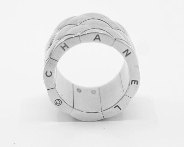 Bague Bague Chanel Matelassé, Or blanc 58 Facettes