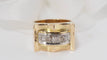 Bague 53 Bague Tank en or jaune et diamants 58 Facettes 28341