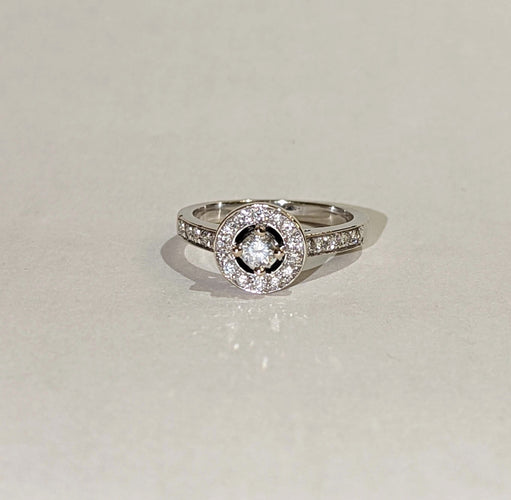 Bague Bague or blanc diamants 58 Facettes