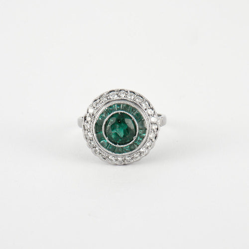 Bague 53 BAGUE ART DÉCO EMERAUDE 58 Facettes