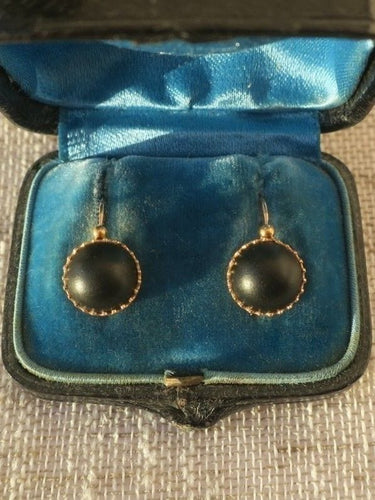 Boucles d'oreilles Boucles d’oreilles dormeuses anciennes jais 58 Facettes