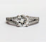 Bague 51 Solitaire accompagné or blanc diamant 0,98ct 58 Facettes 1-154/7