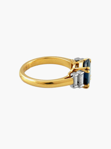 Bague 54 Bague or jaune Saphir 58 Facettes C165
