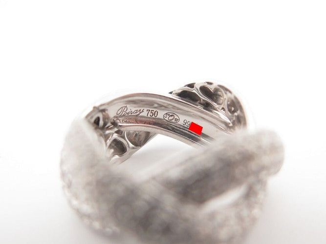 Bague 49 bague POIRAY tresse 4 rangs en or blanc 18k 128 diamants 2.3ct 58 Facettes 253649