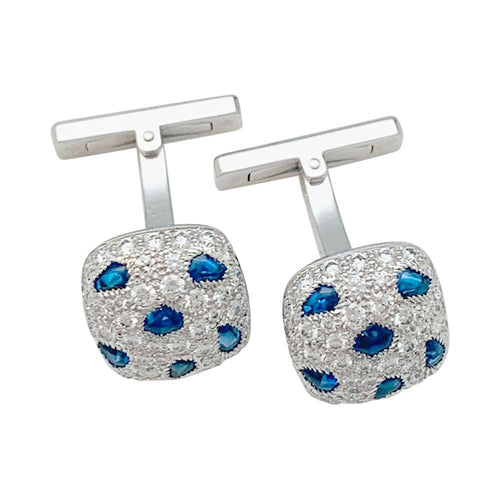 Boutons de manchette Boutons de manchette Cartier "Panthère" or blanc et diamants. 58 Facettes 31545