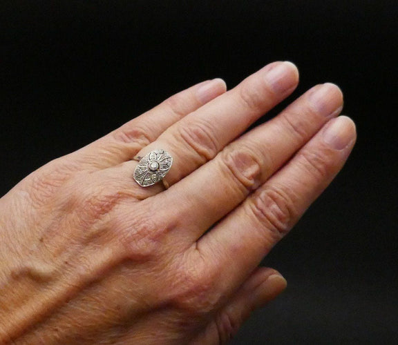 Bague 53 Bague Diamants, Or Blanc 58 Facettes