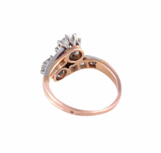 Bague BAGUE "TOI & MOI" OR & PLATINE 58 Facettes BO/220128