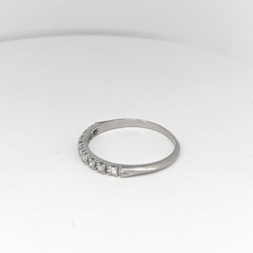 Bague Demi-alliance en or blanc et diamants 58 Facettes 19791