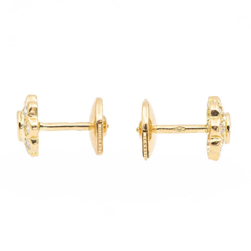 Boucles d'oreilles Boucles d'oreilles Fleur Or jaune Diamant 58 Facettes 1719296CN