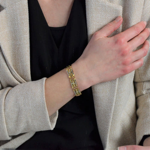 Bracelet Bracelet ancien Art déco 3 ors 58 Facettes 22-561