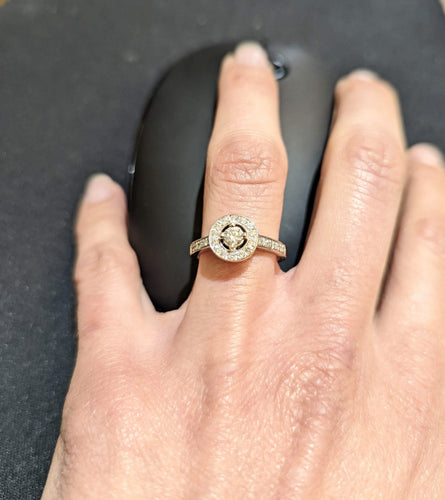 Bague Bague or blanc diamants 58 Facettes
