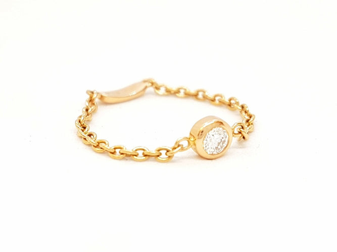 Bague 54 Bague Chaînette Or rose Diamant 58 Facettes 578666RV