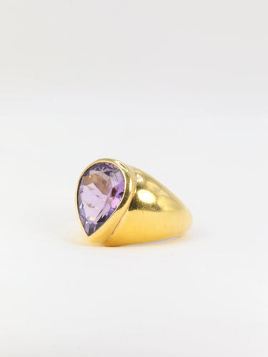 Bague Bague or jaune et améthyste poire 58 Facettes 408