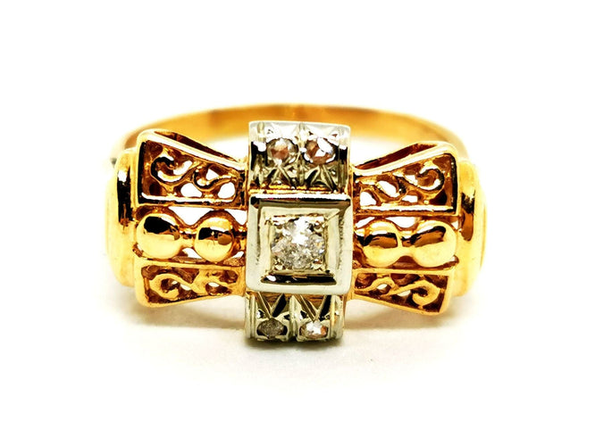 Bague 51 Bague Art déco Or jaune Diamant 58 Facettes 1512559CN