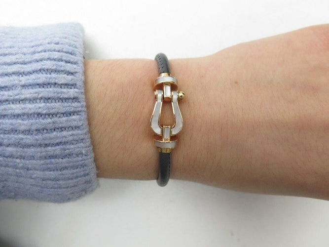 Bracelet bracelet FRED force 10 gm manille nacre & en or jaune 18k 58 Facettes 256724