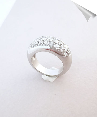 Bague Bague Jonc Diamants Or Blanc 58 Facettes AA 1532