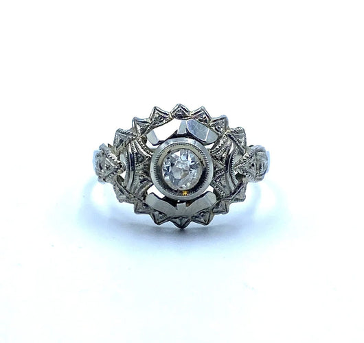 Bague Bague diamant Art déco ct. 0,30 58 Facettes