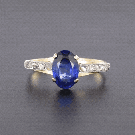 Bague 58 Bague ancienne saphir diamants 58 Facettes 20-092-52