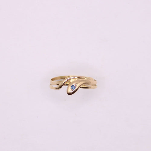 Bague Bague serpent or jaune et saphir 58 Facettes