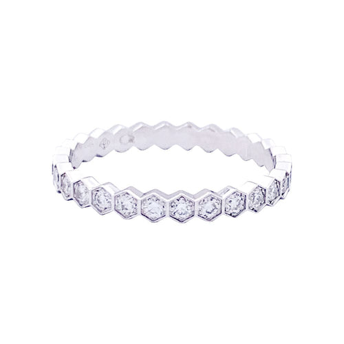 Bague 52 Alliance Chaumet "Bee my Love" or blanc, diamants. 58 Facettes 33481