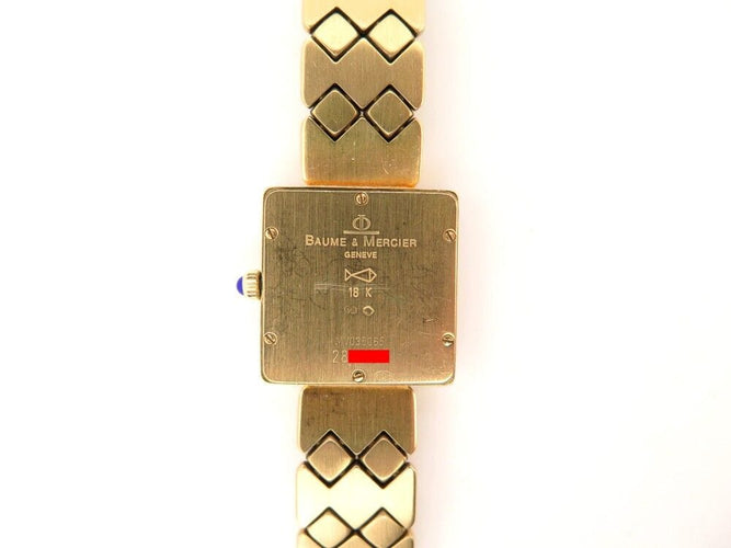 Montre vintage montre baume & mercier carre mv035065 or jaune 18k diamants quartz 58 Facettes 254179