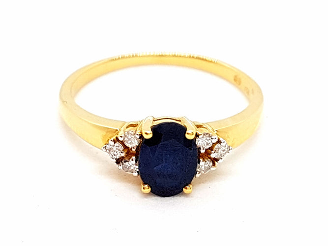 Bague 54 Bague Or jaune Saphir 58 Facettes 06323CD